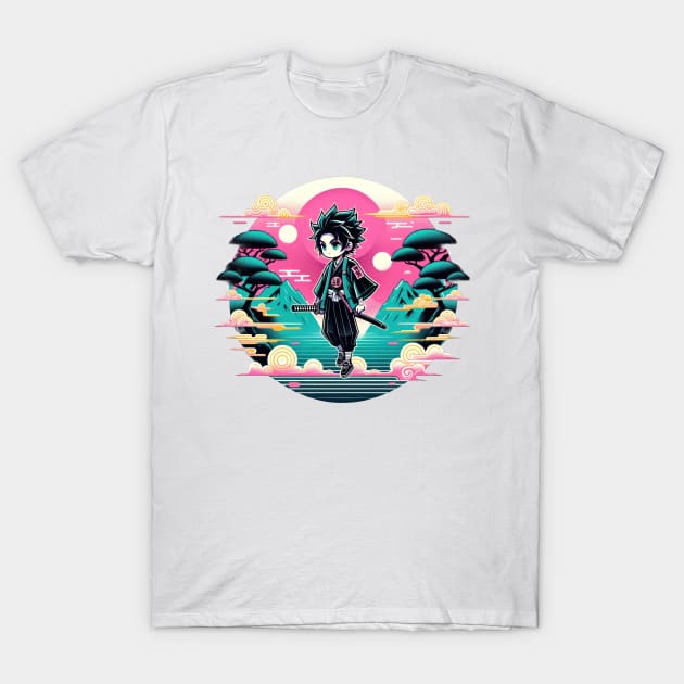 Anime Samurai T-Shirt by TooplesArt